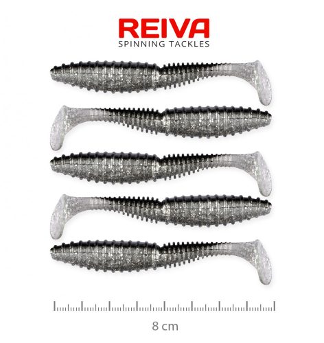 REIVA Zander Power Shad 8cm 5db/cs (Flash Bleak)