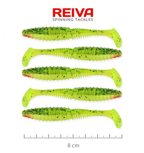 REIVA Zander Power Shad 8cm 5db/cs (Watermelon)