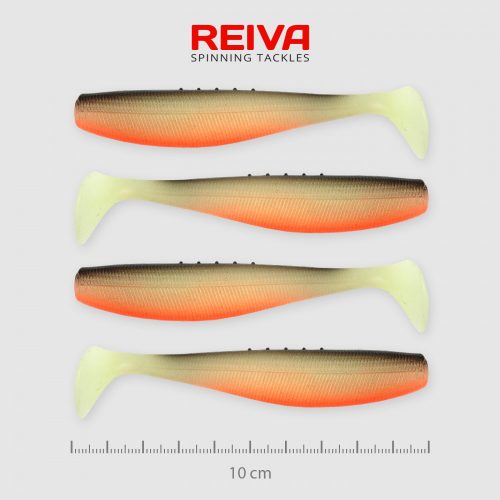 REIVA Flat Minnow shad 10cm 4db/cs (UV Roach)