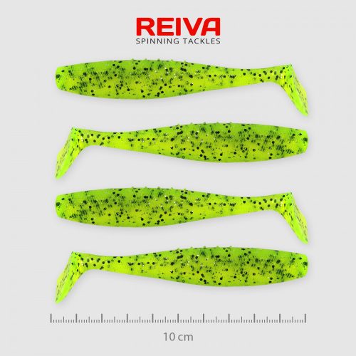 REIVA Flat Minnow shad 10cm 4db/cs (Poppy green)