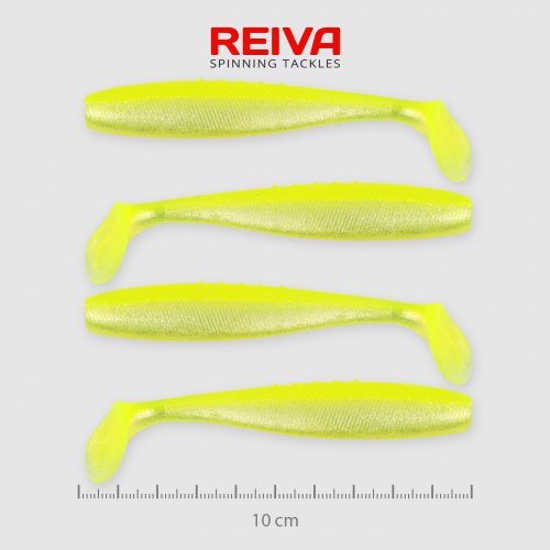 REIVA Flat Minnow shad 10cm 4db/cs (Flash Lemonade)