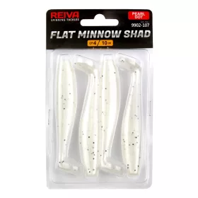 REIVA Flat Minnow Shad 10cm 4db/cs (Pearl Dot)