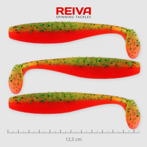 REIVA Flat Minnow shad 12,5cm 3db/cs (Crazy Tomato)