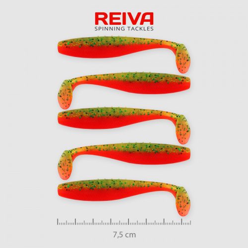 REIVA Flat Minnow shad 7,5cm 5db/cs (Crazy Tomato)