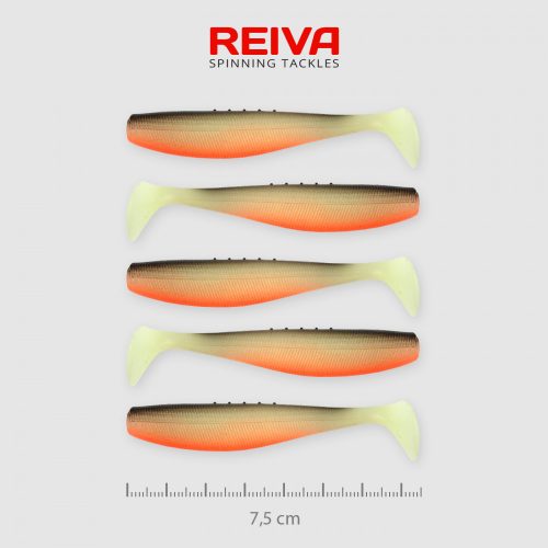 REIVA Flat Minnow shad 7,5cm 5db/cs (UV Roach)