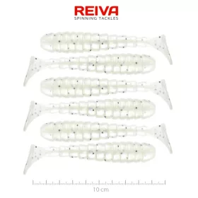 REIVA Reiva Stream Shad 10cm (Pearl White Dots)