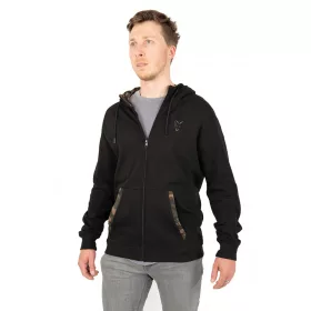 Fox LW Black / Camo Print Zip Hoody - M