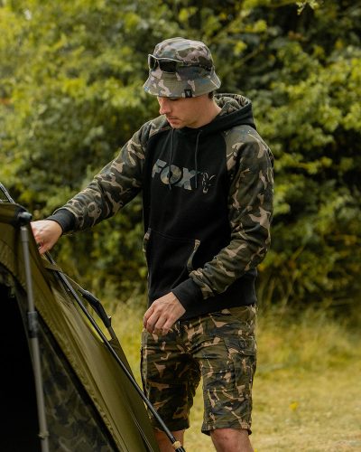 FOX BLACK/CAMO RAGLAN HOODY #XL