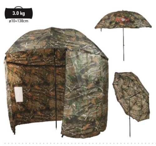 CZ Terepszínű sátras horgászernyő, o 250 cm