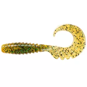   FISHUP_FANCY GRUB 1 (12PCS.), #036 - CARAMEL/GREEN & BLACK"