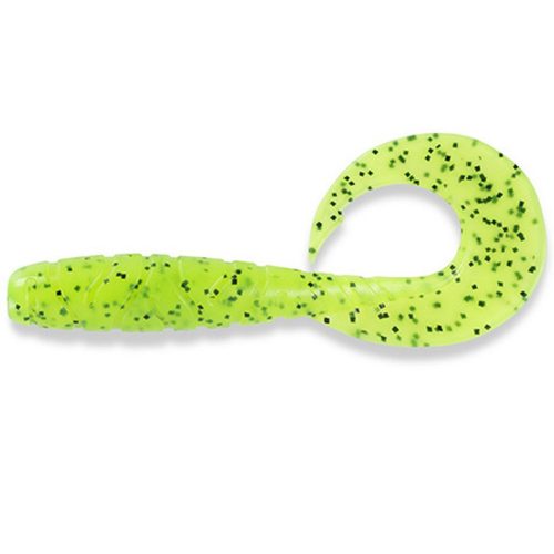 FISHUP_MIGHTY GRUB 4.5 (4PCS.), #055 - CHARTREUSE/BLACK"
