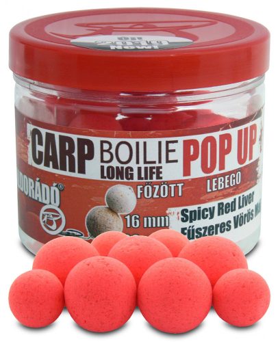 Haldorádó Carp Boilie Long Life Pop Up 16, 20 mm - Fűszeres Vörös Máj