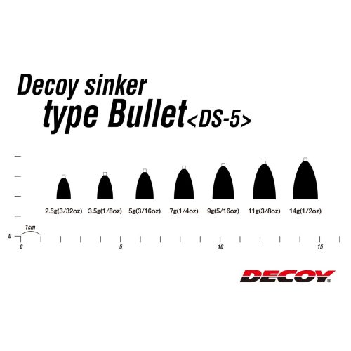 DS-5H DECOY SINKER TYPE HEAVY BULLET 28G GUN BLA 2PCS/BAG