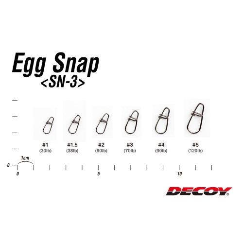 DECOY SN-3 EGG SNAP #1.5 NS BLACK 7PCS/BAG