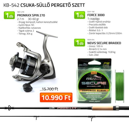 NEVIS Csuka-Süllő Pergető szett 1901-270+ 2247-130+ 3235-016