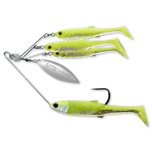 LIVETARGET MINNOW SPINNER RIG CHARTREUSE/SILVER SMALL 11 G