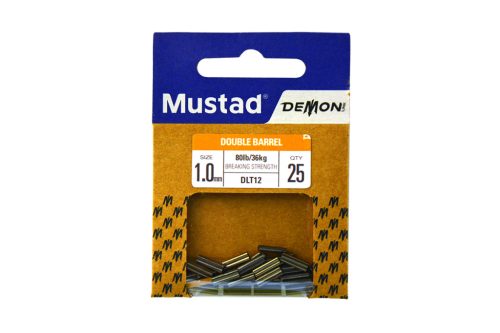 MUSTAD DOUBLE BARREL SLEEVE- BLACK 0.8MM BLACK NICKEL 25PCS/BAG