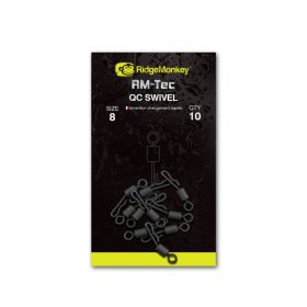   RIDGEMONKEY RM-TEC QUICK CHANGE SWIVEL SIZE8 GYORSKAPCSOS FORGÓ 10DB