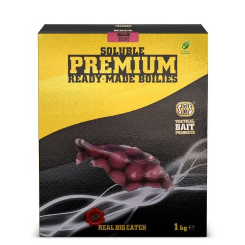 SBS SOLUBLE PREMIUM READY-MADE BOILIES 1 KG KRILL & HALIBUT FISHY 24 MM PREMIUM SOLUBLE