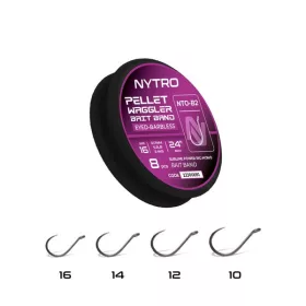   NYTRO NTO-B2 PELLET WAGGLER ELŐKÖTÖTT SZAKÁLL NÉLKÜLI CSALIGYŰRŰS ELŐKE 61 CM 10/0,23MM